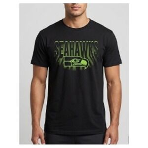 NFL Team Apparel Men's Black Seattle Seahawks Spotlight Graphic Tee Size M NWT